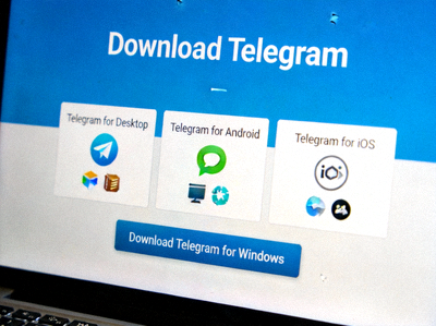 Telegram官方网站下载页面截图，显示下载按钮