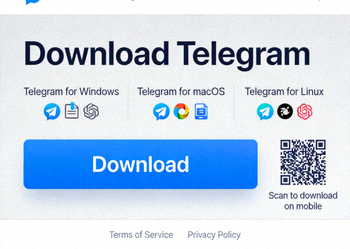 Telegram官方网站下载页面截图，显示下载按钮