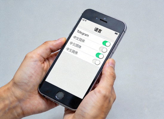 Telegram客户端语言设置界面截图，显示中文简体选项