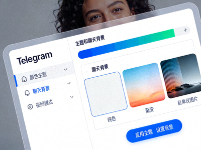 Telegram桌面版主题和聊天背景自定义设置界面截图